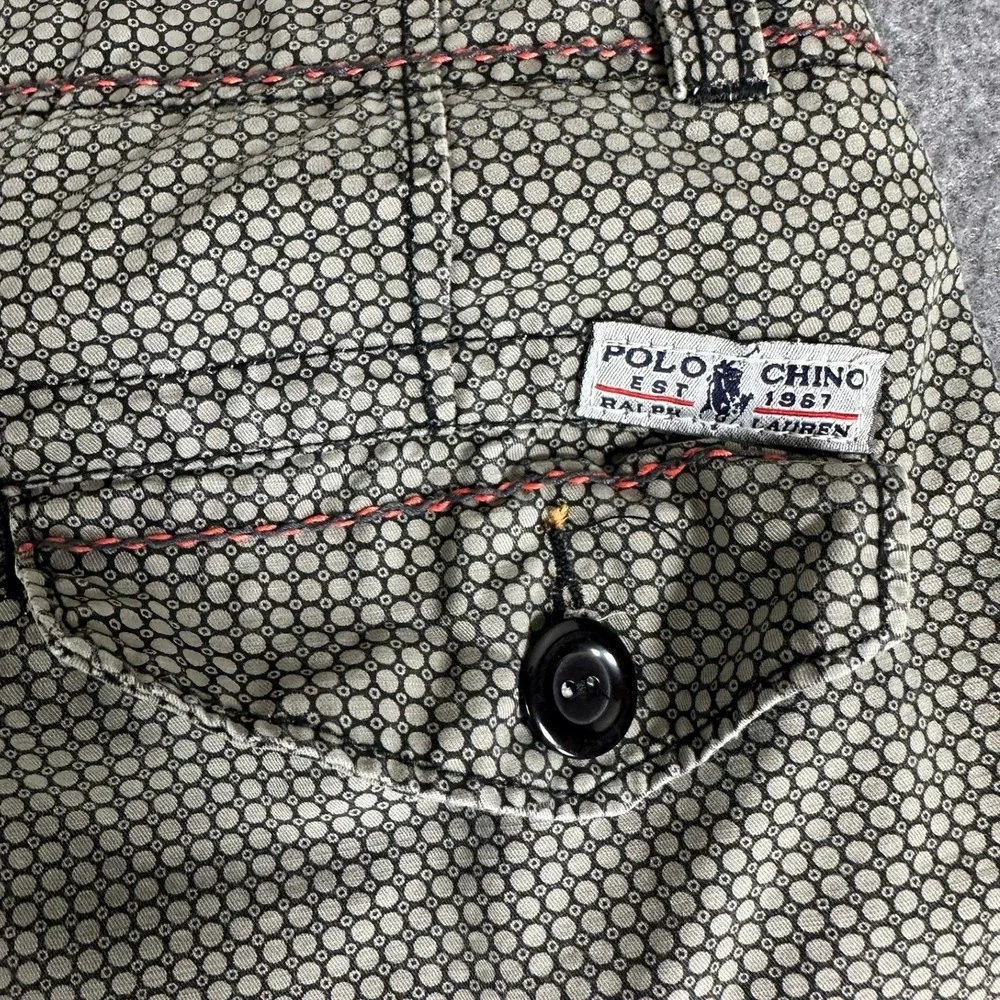 Vintage Polo Chino‎ Ralph Lauren Shorts Men Size 32 Geometric Print Casual